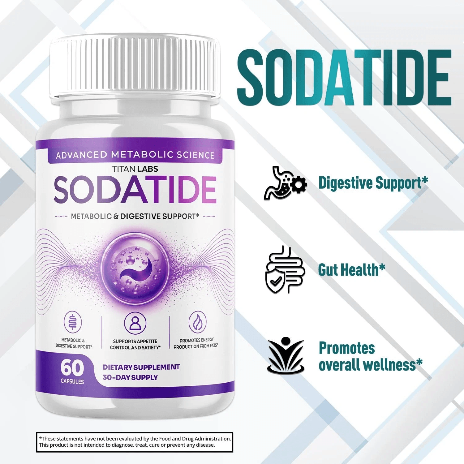 three white supplement bottles with purple labels arranged together, dietary supplement, product pho